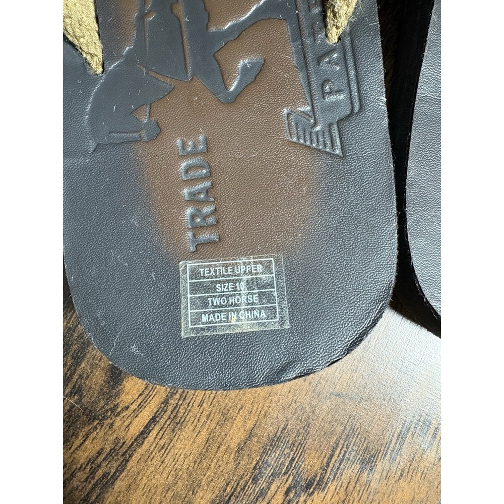 Levi's Men's Two Horse Casual Flip Flop Sandals Size 10 Brown Khaki Thong - Picture 5 of 6